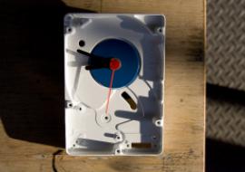 White Tillam clock made from hard drive